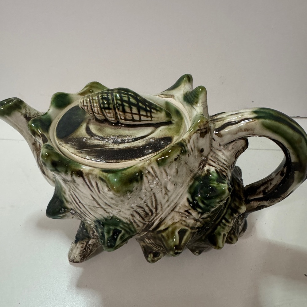 Handmade shell teapot with lid